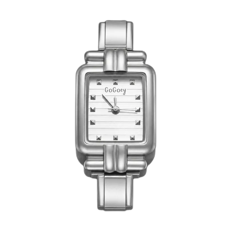 Silver Rectangular White